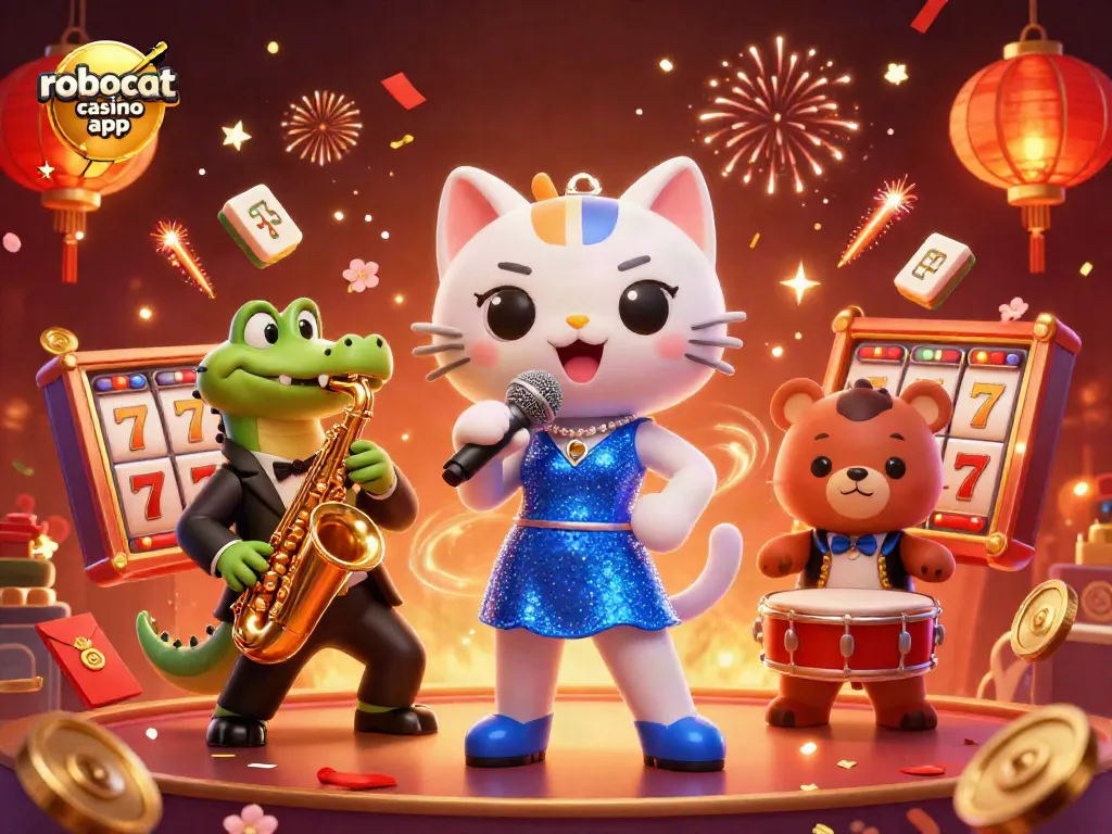 Experience the excitement of robocat casino app with vibrant characters and dynamic gaming elements.